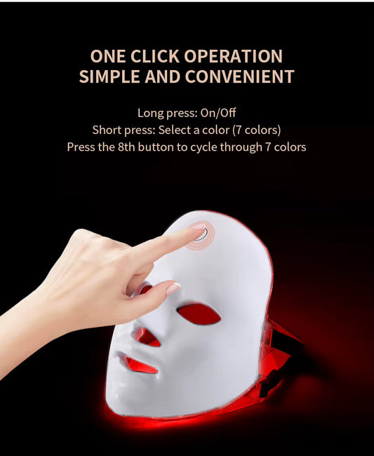 LED Facial Mask Red Light Therapy Photon Anti-Acne Wrinkle Removal Skin Rejuvenation Whitening Spa Mask Face Beauty Devices